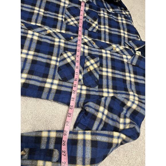 VTG Northwest Territory Flannel Shacket Men's Medium Plaid Navy Blue - Picture 5 of 8
